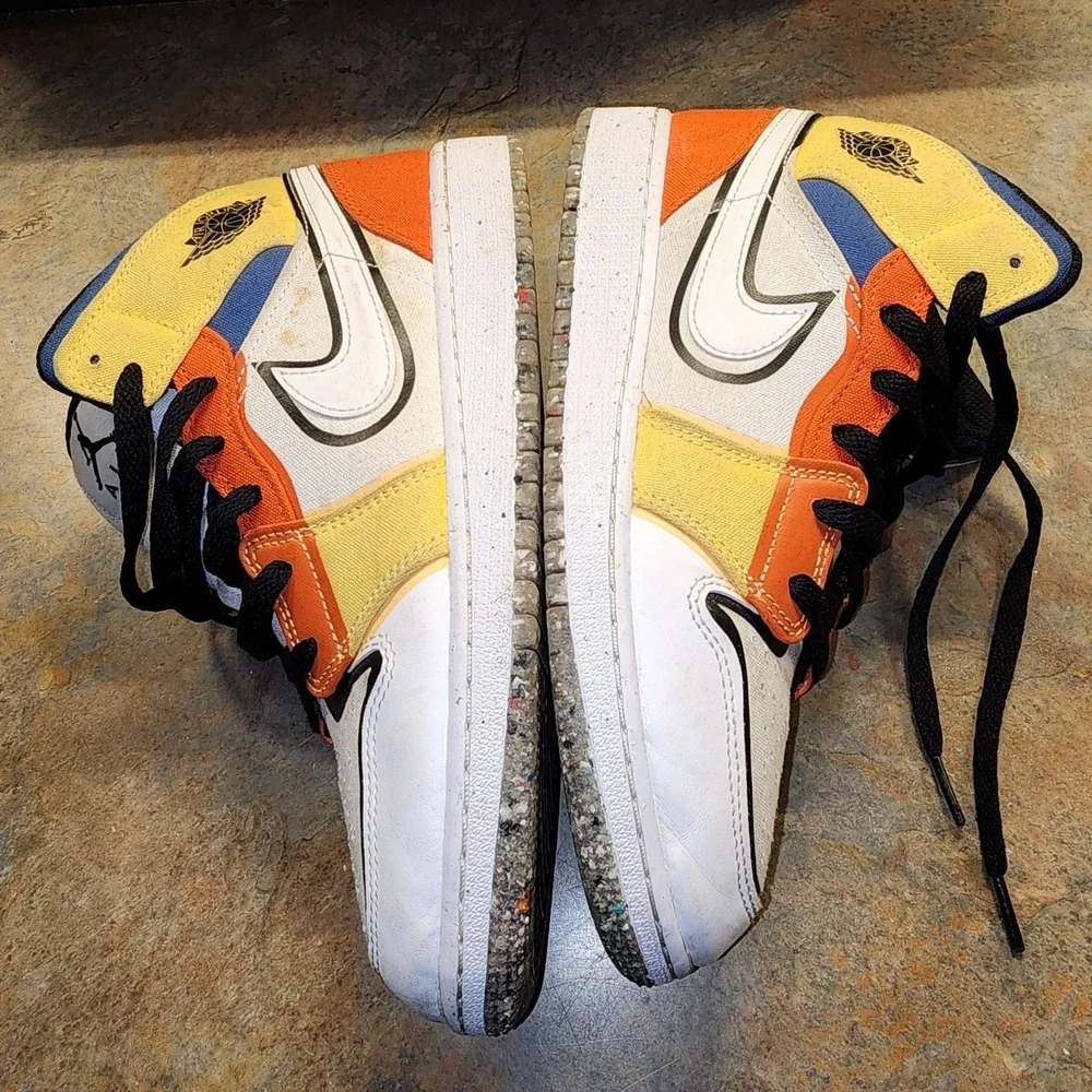 Nike Boys Air Jordan 1 DV1316-100 Multicolored Basketball Shoes Sneaker Size 6Y